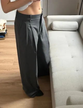 Pantalón ancho gris H&M Talla S