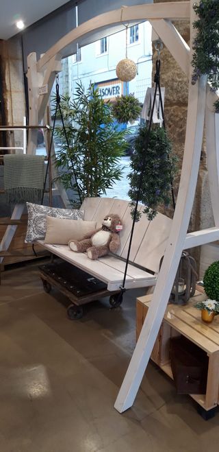 Balancín madera maciza cuerdas náuticas