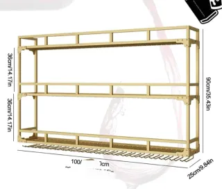 Estantería dorada de 3 baldas