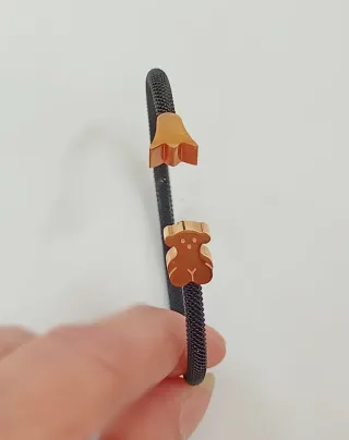 Pulsera Acero Negro/Rosa