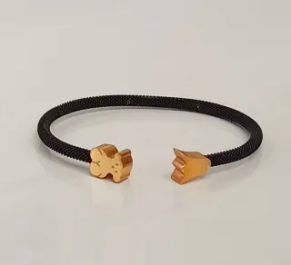 Pulsera Acero Negro/Rosa