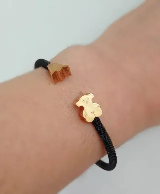 Pulsera Acero Negro/Rosa