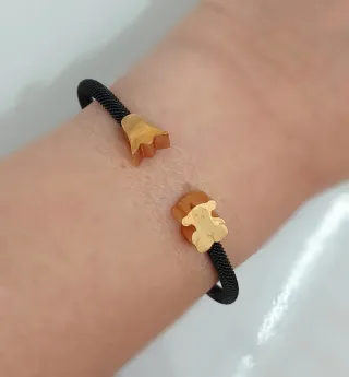 Pulsera Acero Negro/Rosa