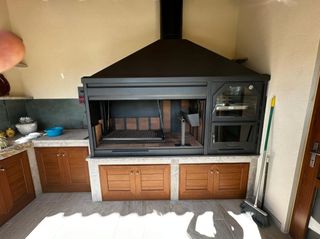 Barbacoa Horno Metal Negro/Gris FS