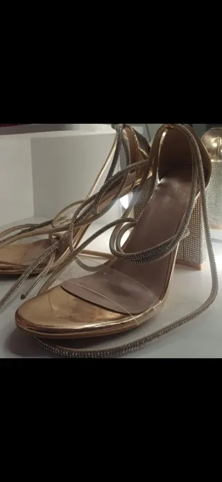 Tacones Brillantes Mujer Dorados y Plateados