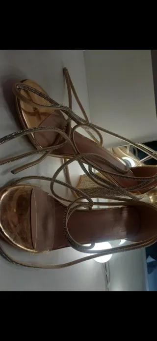 Tacones Brillantes Mujer Dorados y Plateados