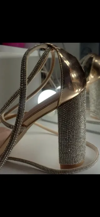 Tacones Brillantes Mujer Dorados y Plateados