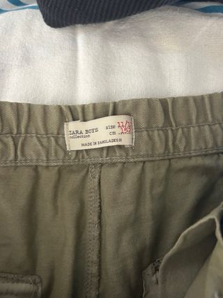 Pantalón Cargo Zara Niños Verde Oliva