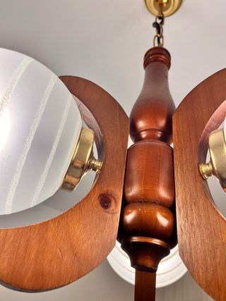 Lámpara de techo madera y cristal