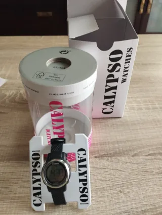 Reloj Calypso Digital Negro y Plateado