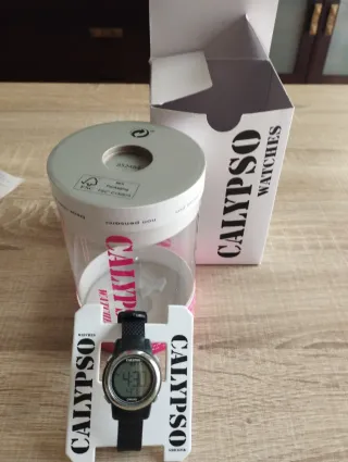 Reloj Calypso Digital Negro y Plateado