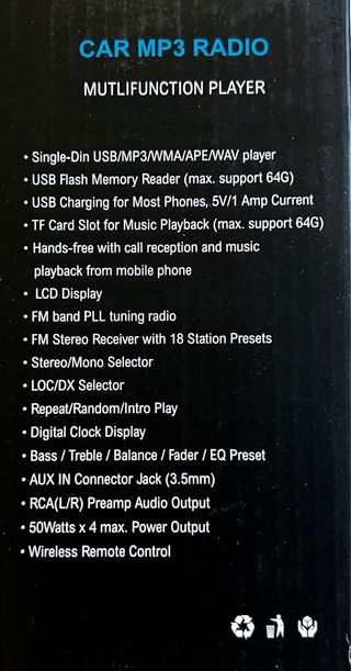 Radio Coche MP3 SUOJUN Bluetooth USB - Nuevo