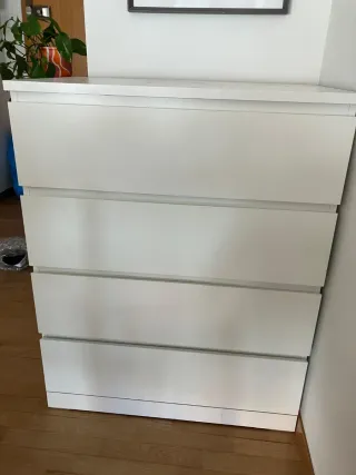 Cómoda MALM IKEA Blanca 4 cajones