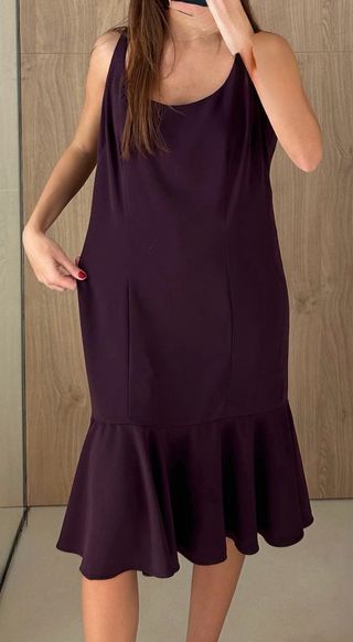 Conjunto chaqueta y vestido morado