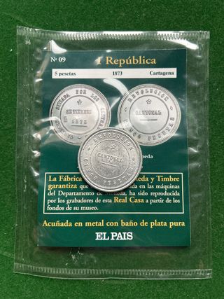 Moneda 5 Pesetas 1873 Cartagena