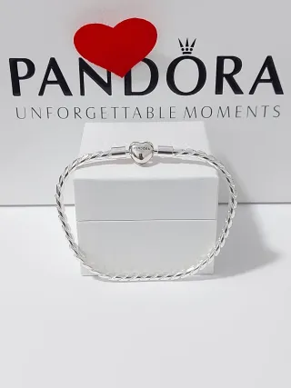 Pulsera Pandora Talla 18 Corazón Plata