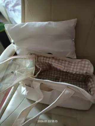 Transportín para perro/gato beige y rosa