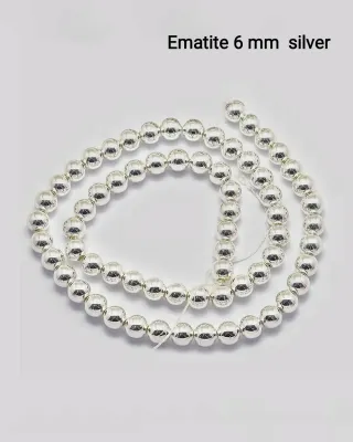 Ematite - Perline Silver  6 mm.
