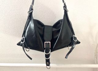 Borsa pelleneralucida,  tracollaregolabile, fibbie