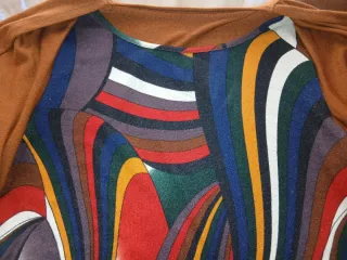 Camiseta Talla Grande Mujer XXL Marrón Multicolor