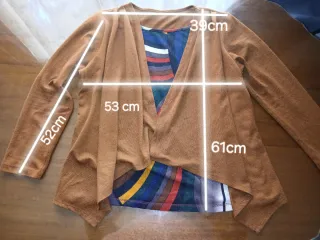 Camiseta Talla Grande Mujer XXL Marrón Multicolor