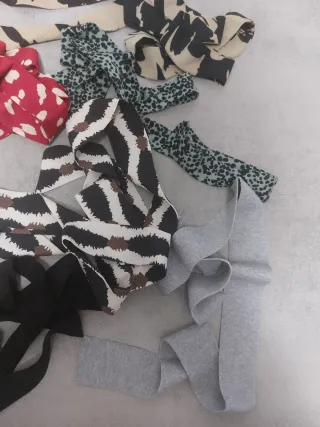 7 Cinture Taglia Unica Stoffa Multicolor Nuove