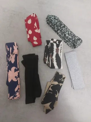 7 Cinture Taglia Unica Stoffa Multicolor Nuove