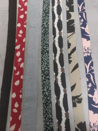 7 Cinture Taglia Unica Stoffa Multicolor Nuove