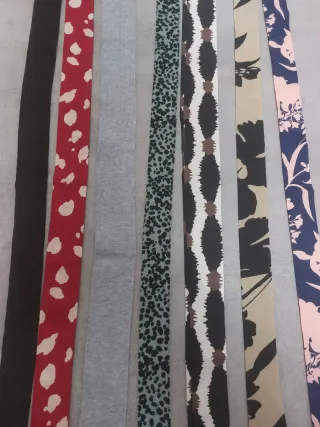 7 Cinture Taglia Unica Stoffa Multicolor Nuove