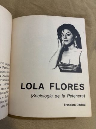 Libro LOLA FLORES Francisco Umbral, año 1971