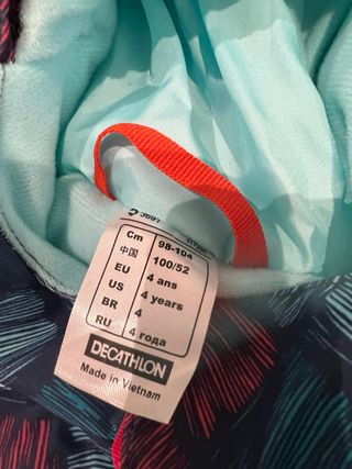 Traje de nieve infantil 4 años con guantes