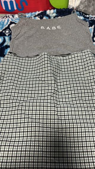 Conjunto Top y Falda Cuadros