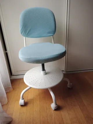 Silla de escritorio ajustable azul