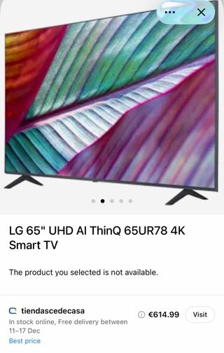 LG 65 UHD Al ThinQ 65UR78 4K Smart TV