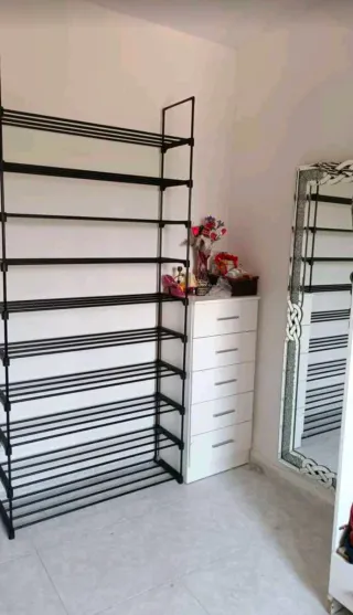 Zapatero SONGMICS 10 Niveles Metal Negro