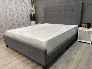 Cama Matrimonio 135x190cm con Cabecero Gris