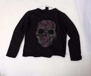 Camiseta Negra Calavera Multicolor