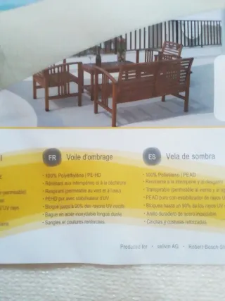 Vela de sombra Sol Royal 2x4m