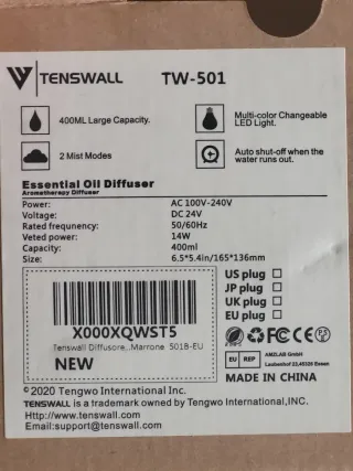 Humidificador redondo efecto caoba