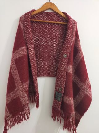 Bufanda Poncho Rojo y Blanco