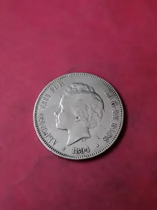 5 PESETAS PLATA 1894 ALFONSO XIII