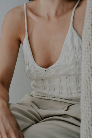 Top de algodón 100% beige