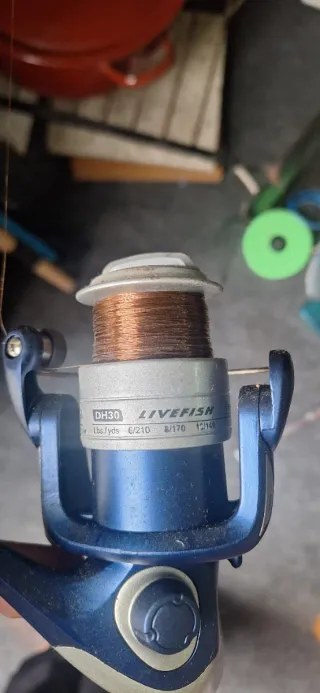 Caña de pescar con carrete