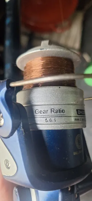 Caña de pescar con carrete