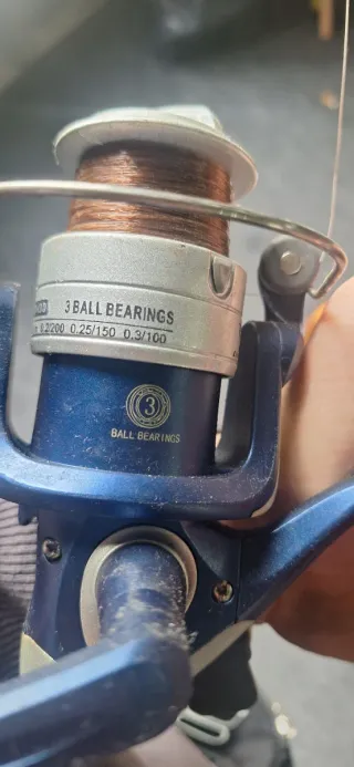 Caña de pescar con carrete