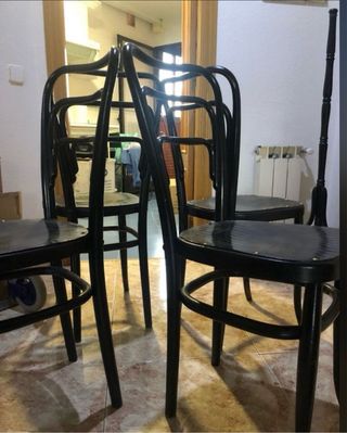 Pack 4 sillas de comedor de madera negras