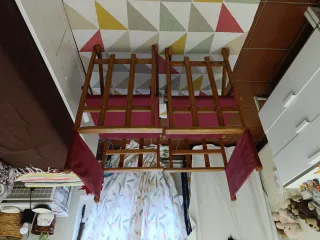 2 Sillones Director Madera y Tela granate