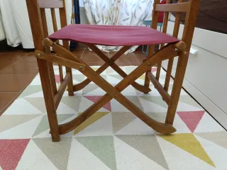 2 Sillones Director Madera y Tela granate