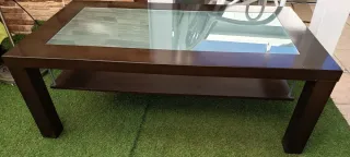 Mesa de centro madera y cristal