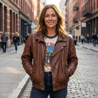 Gino Montanaro Giacca in pelle vintage